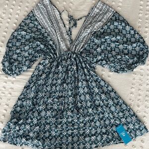 Cupshe Plunging-V Dolman Sleeve Boho Mini Dress